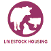 Icon indicating that product is suitable for use in the cleaning of livestock housing